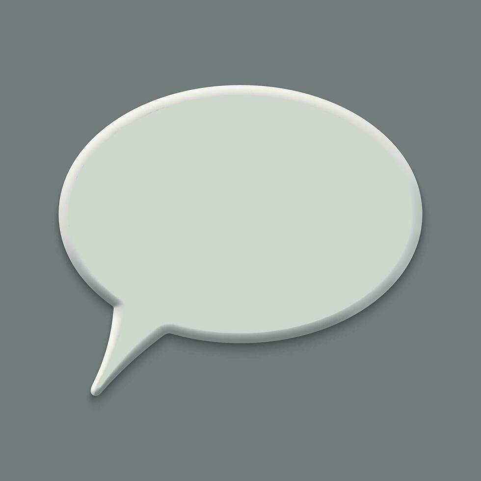 3D speech bubble icon, isolated on background. vector