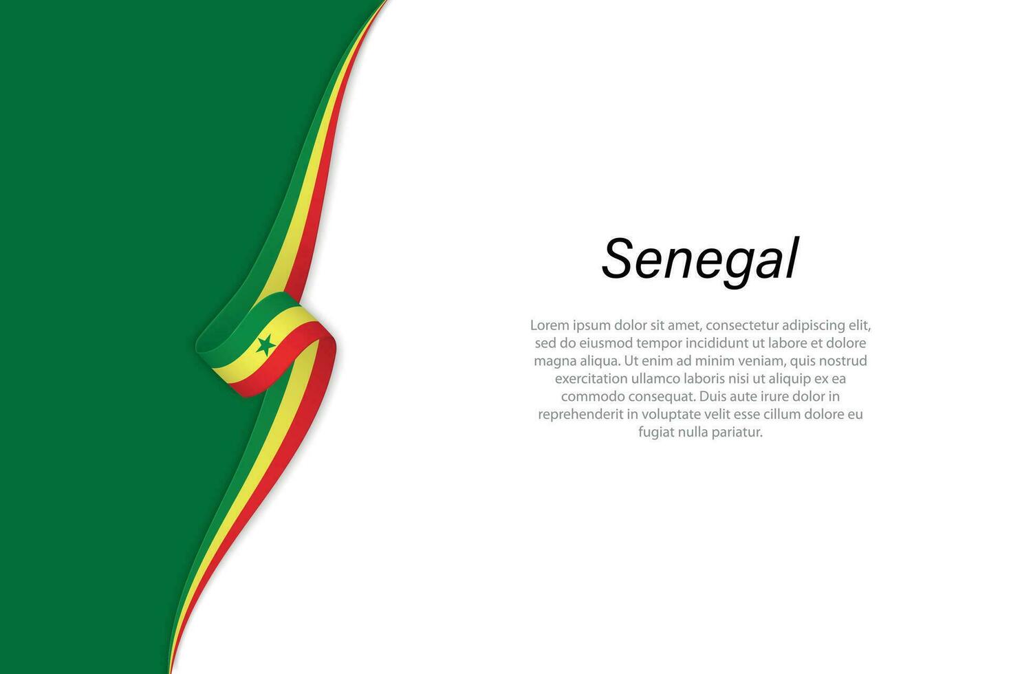 Wave flag of Senegal with copyspace background vector