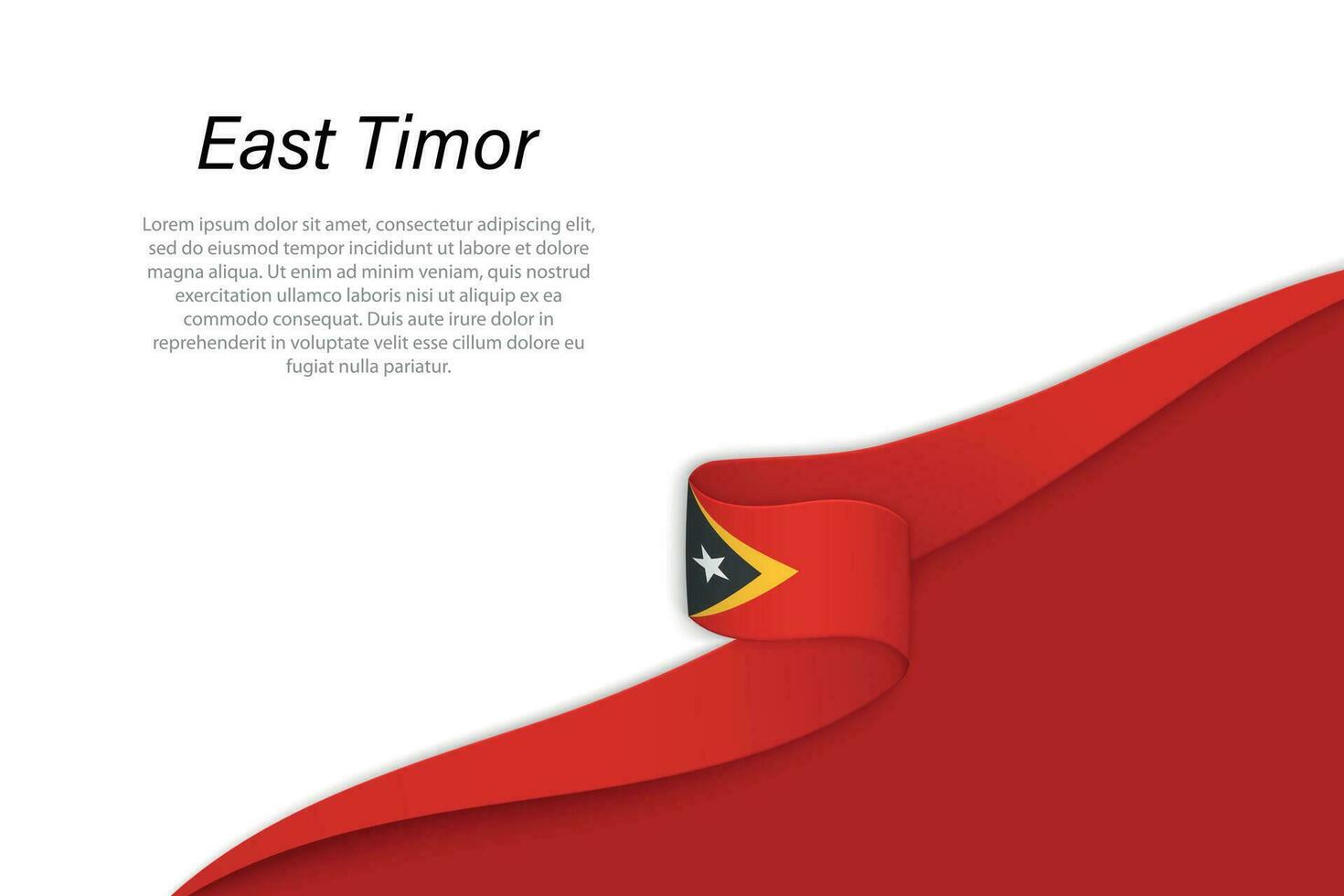 Wave flag of East Timor with copyspace background vector