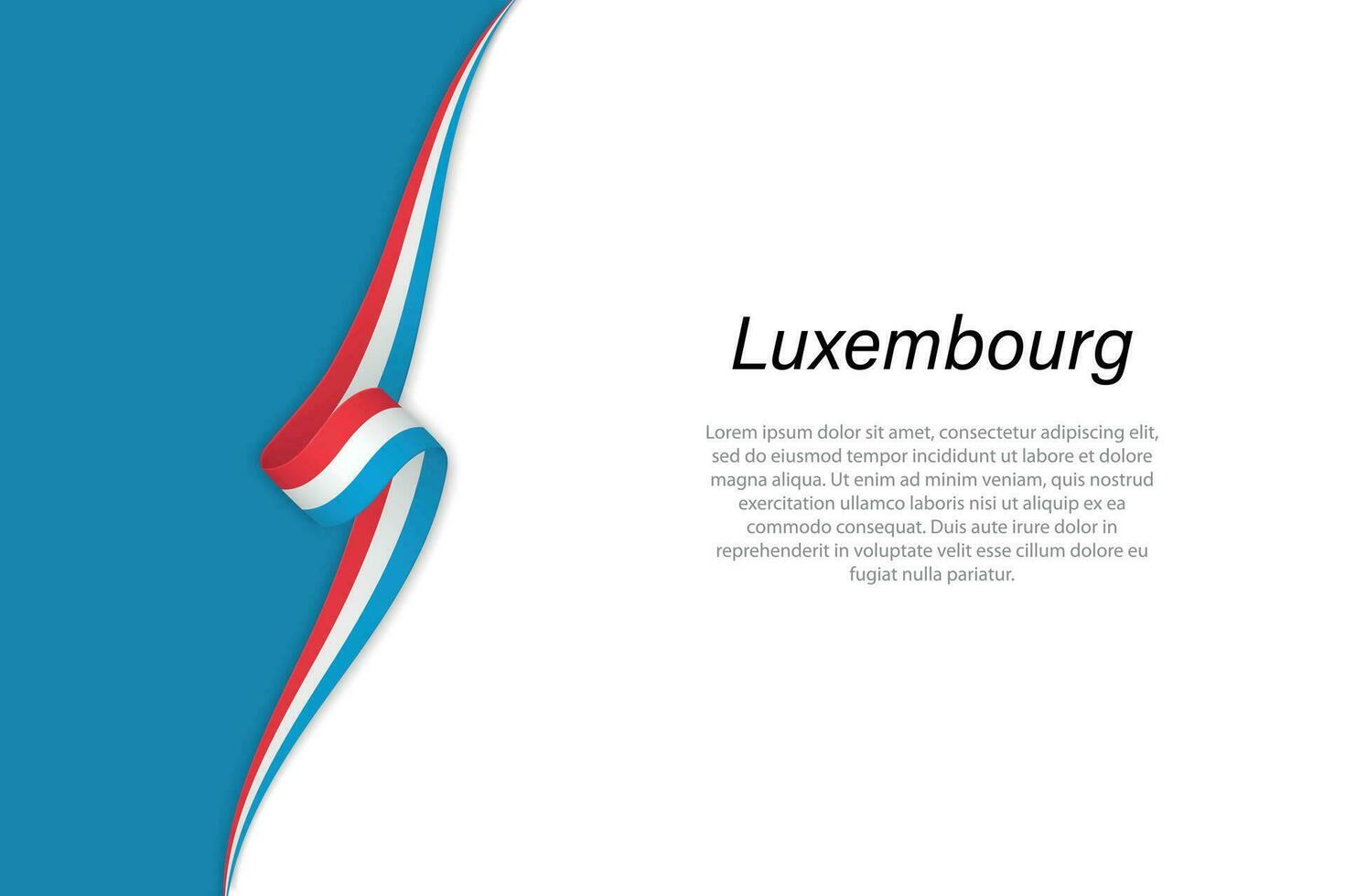 Wave flag of Luxembourg with copyspace background. vector