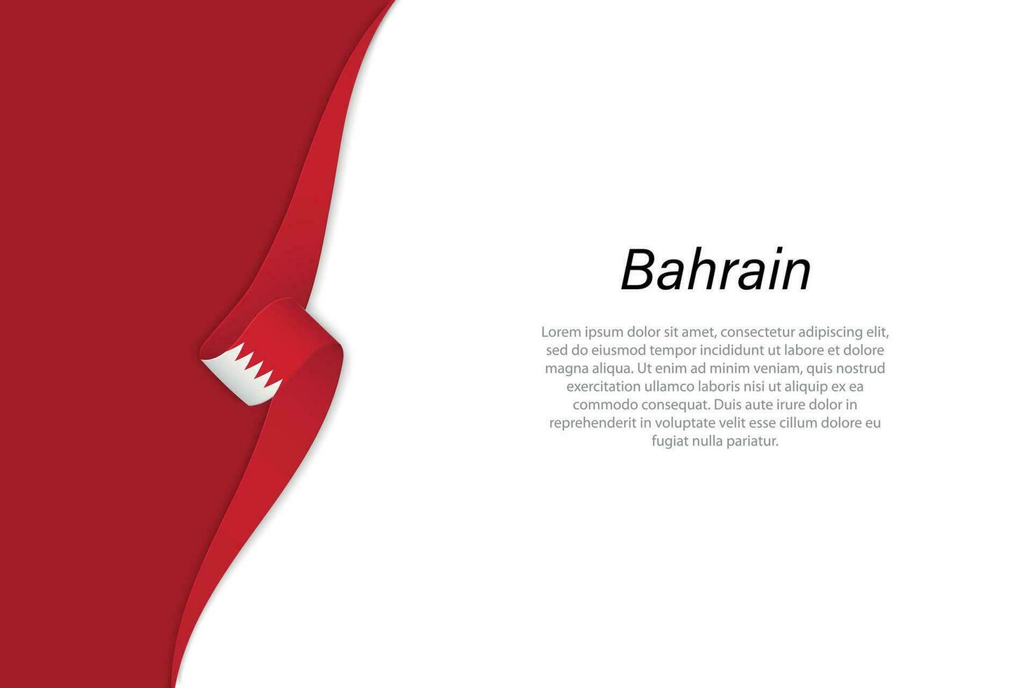 Wave flag of Bahrain with copyspace background vector