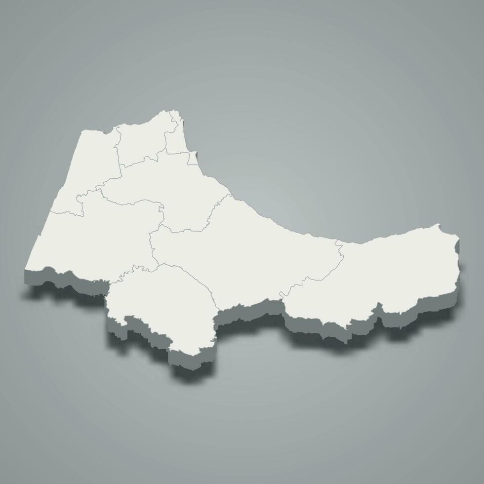 3d isométrica mapa de tanger-tetuan-al hoceima es un región de Marruecos vector