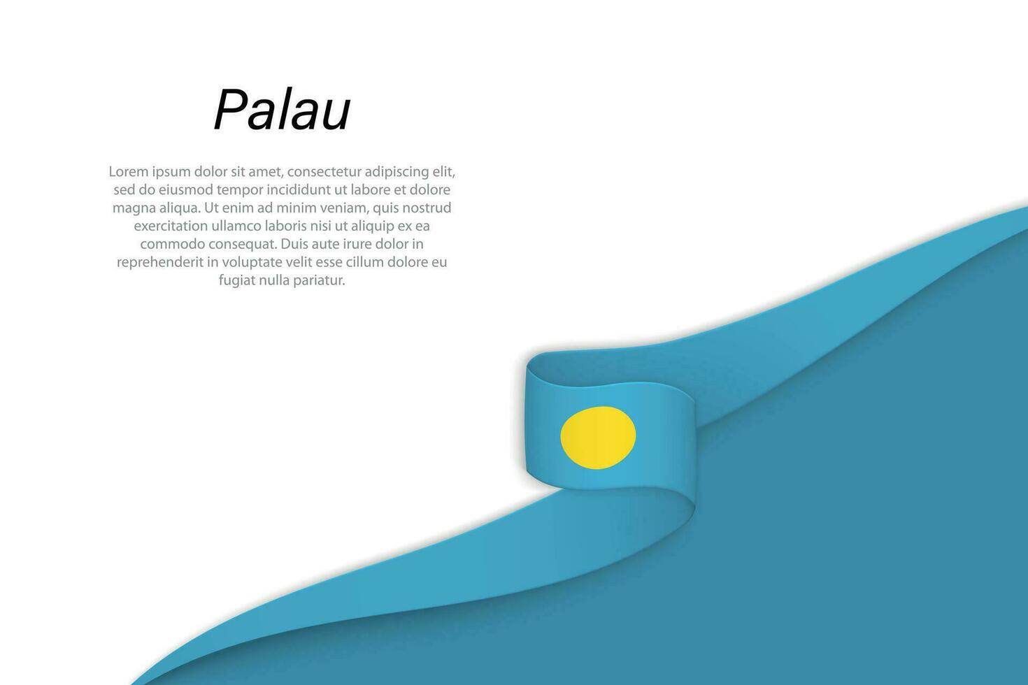 Wave flag of Palau with copyspace background vector