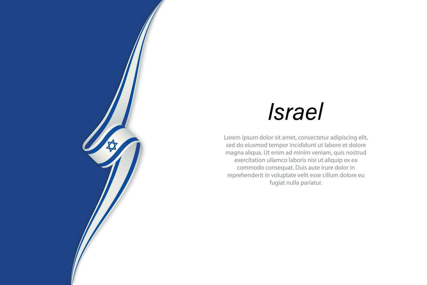 Wave flag of Israel with copyspace background vector