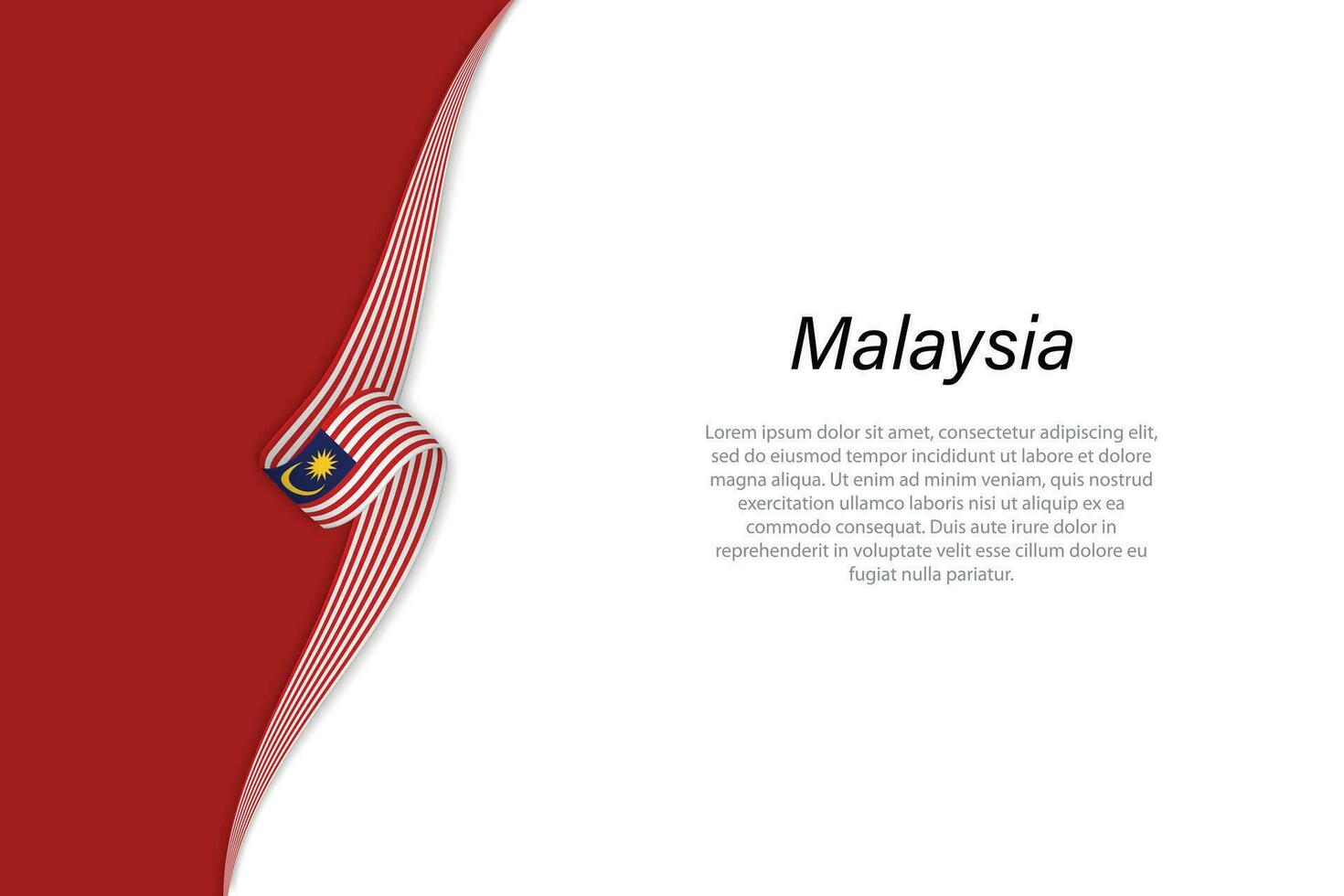 Wave flag of Malaysia with copyspace background vector