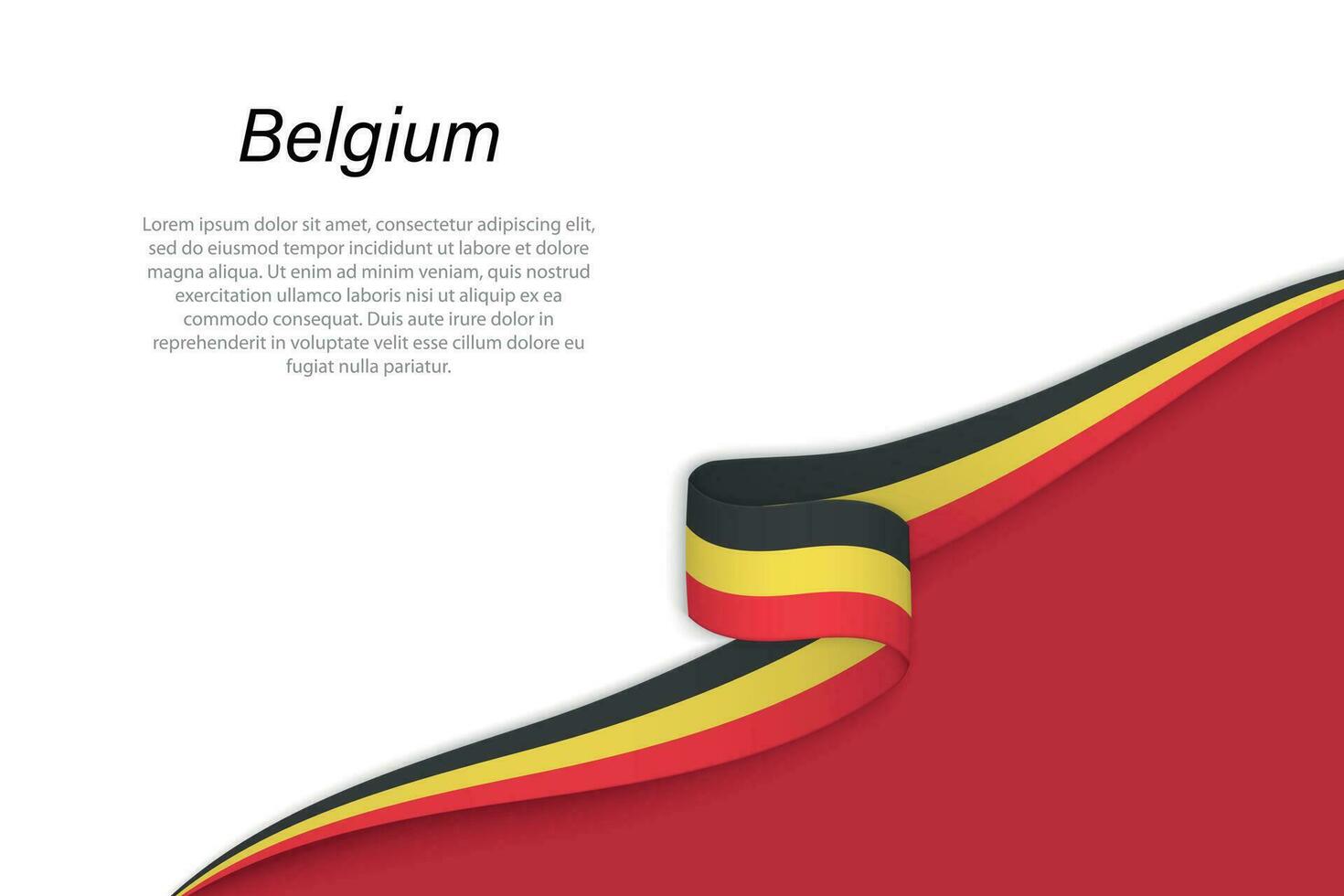 Wave flag of Belgium with copyspace background vector