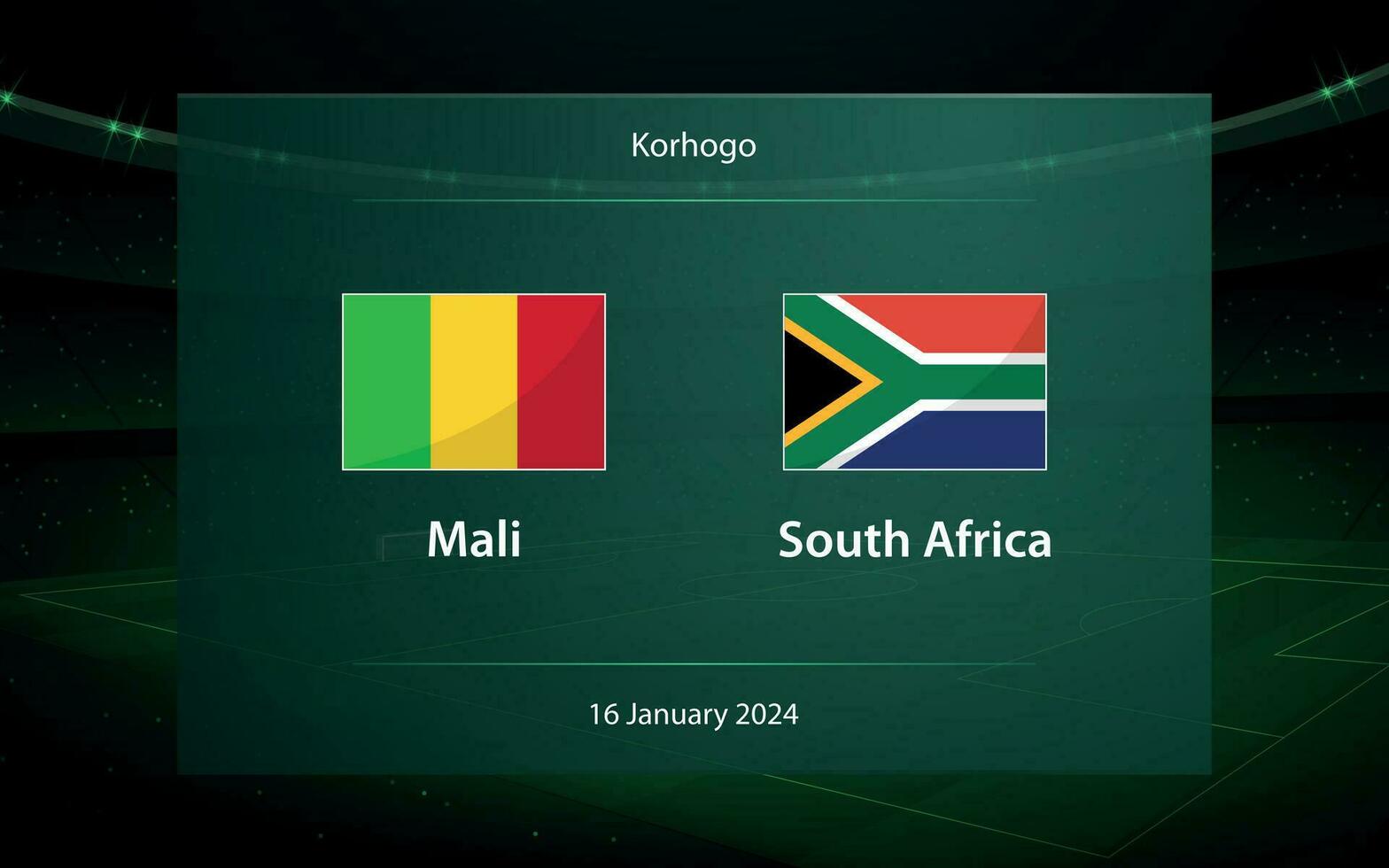 mali vs sur África. fútbol americano marcador transmitir gráfico vector