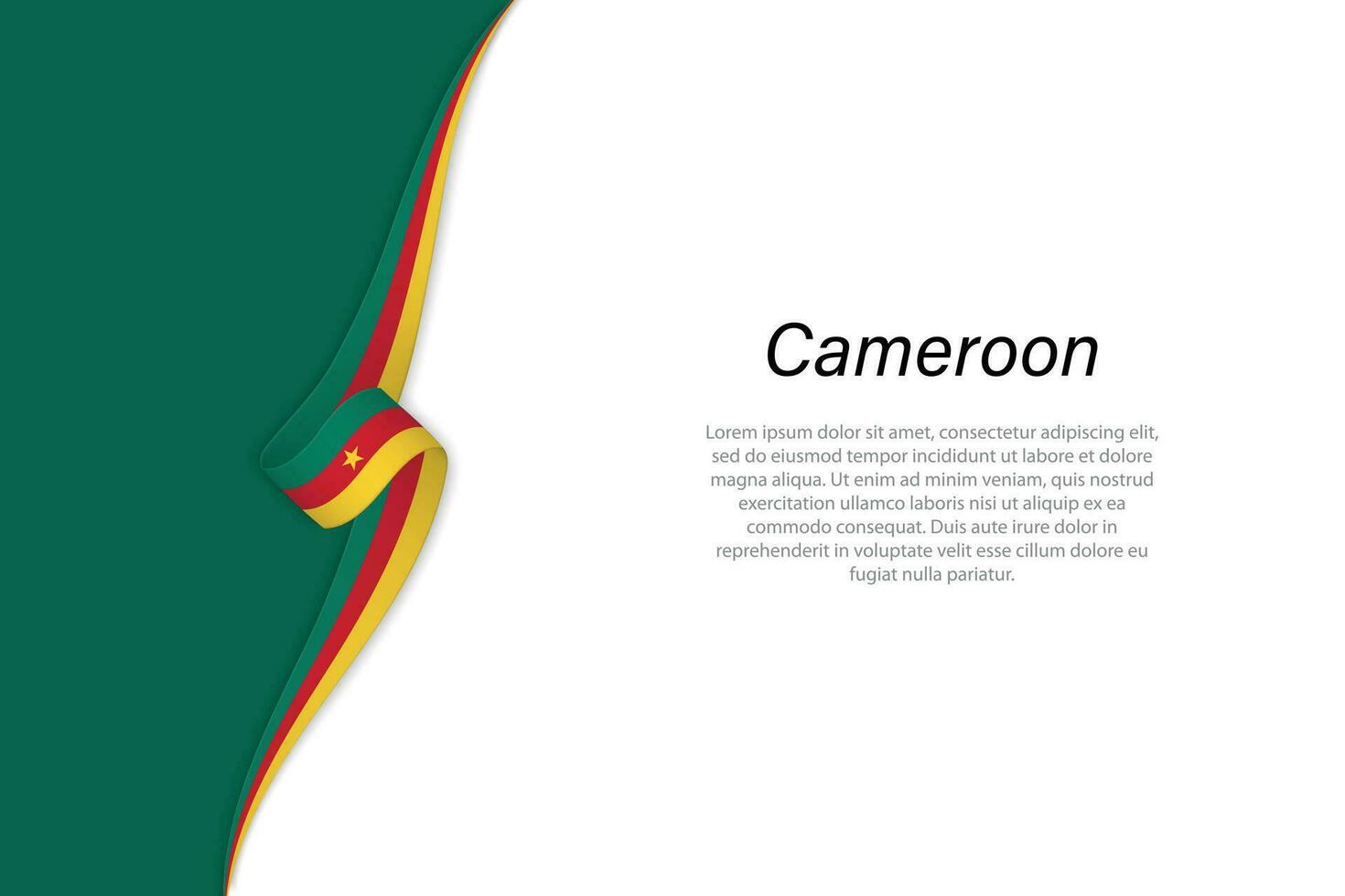 Wave flag of Cameroon with copyspace background vector