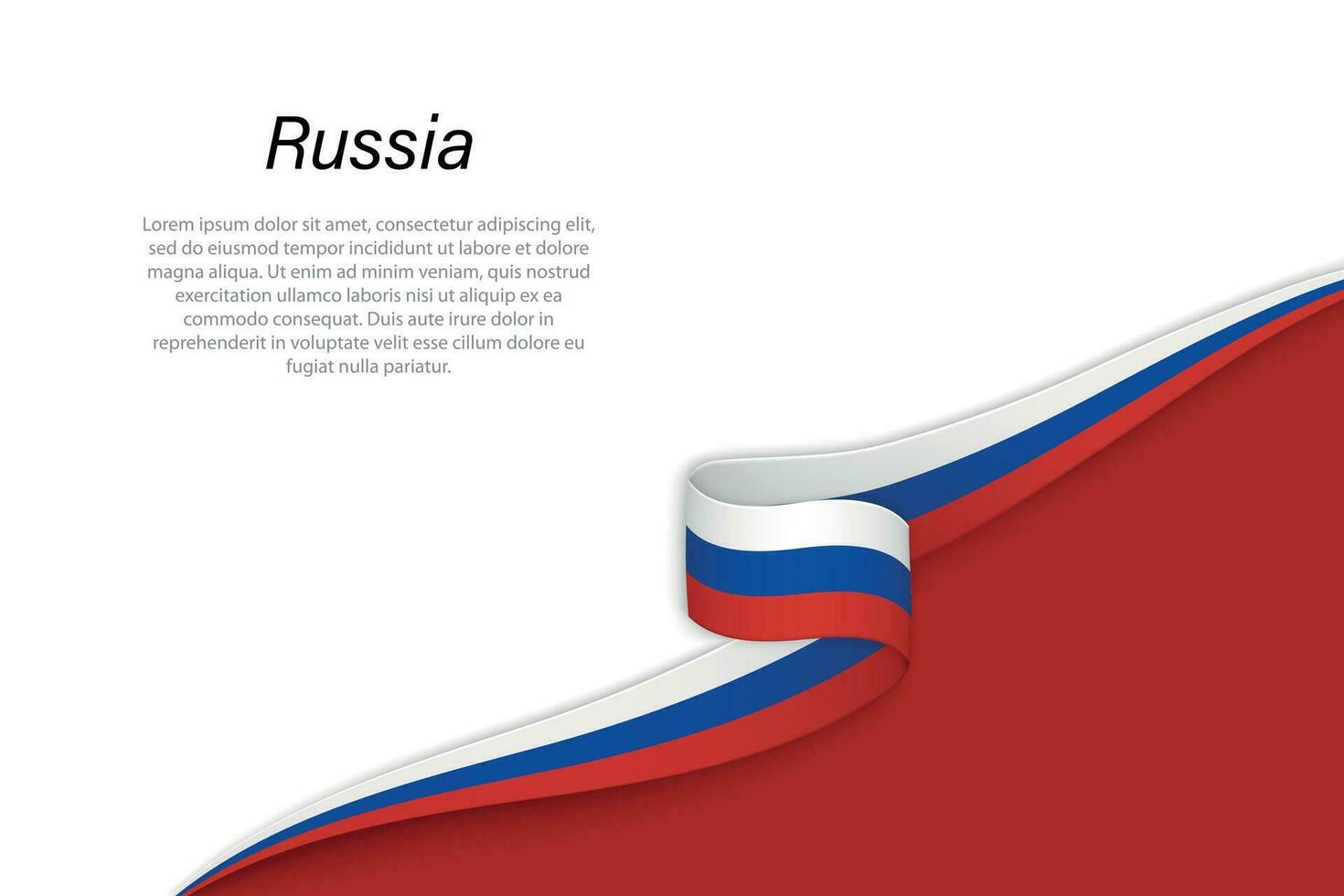 Wave flag of Russia with copyspace background vector