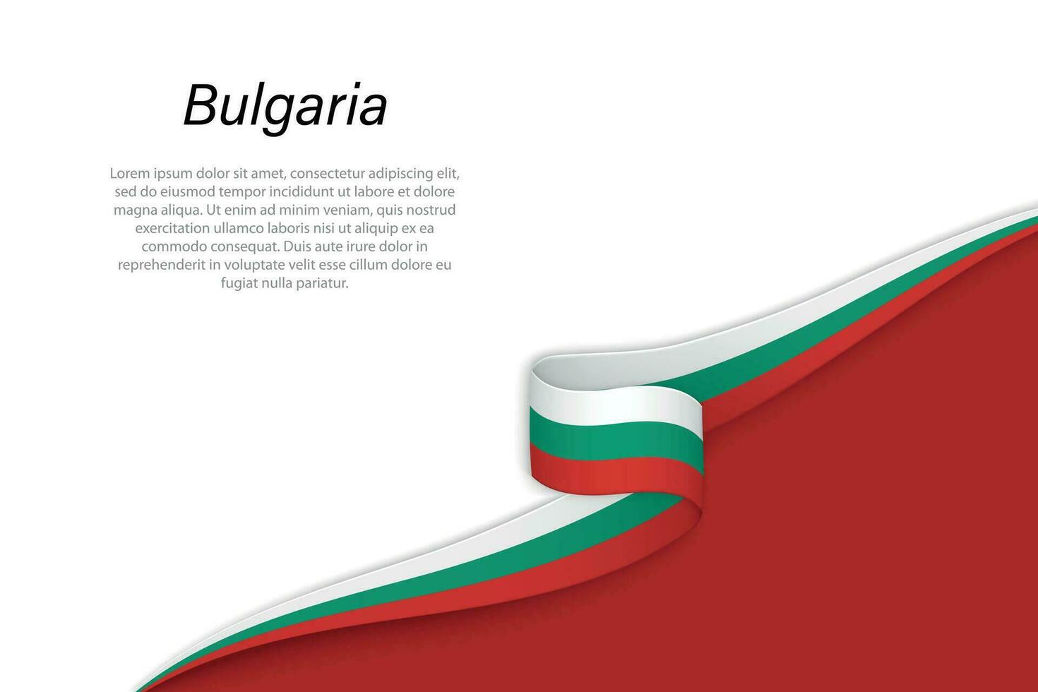 Wave flag of Bulgaria with copyspace background vector