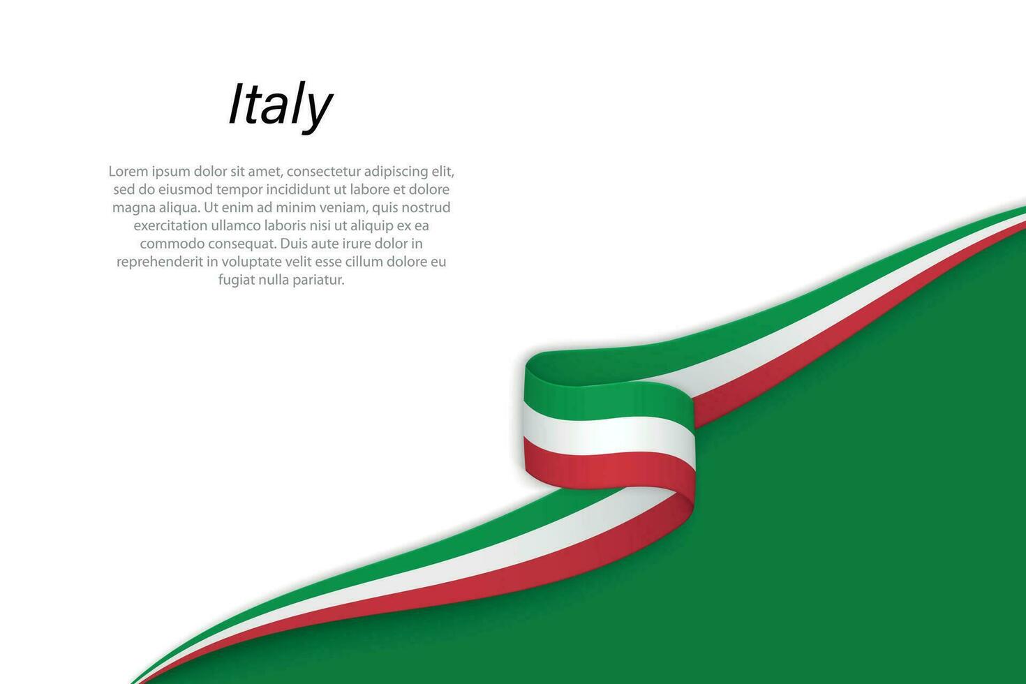 Wave flag of Italy with copyspace background vector