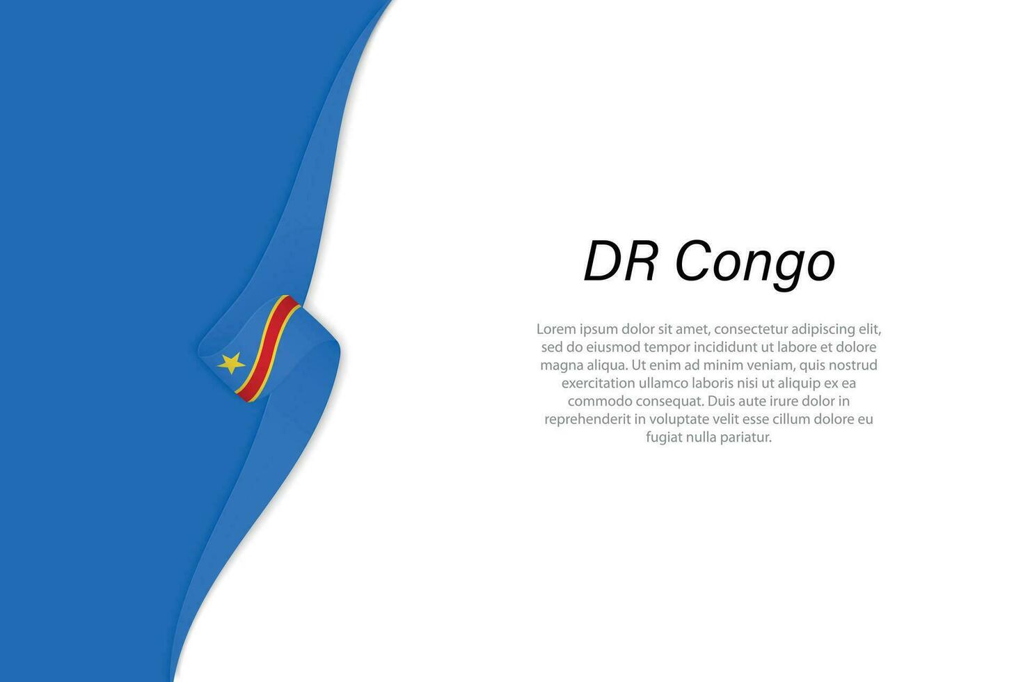 Wave flag of DR Congo with copyspace background vector