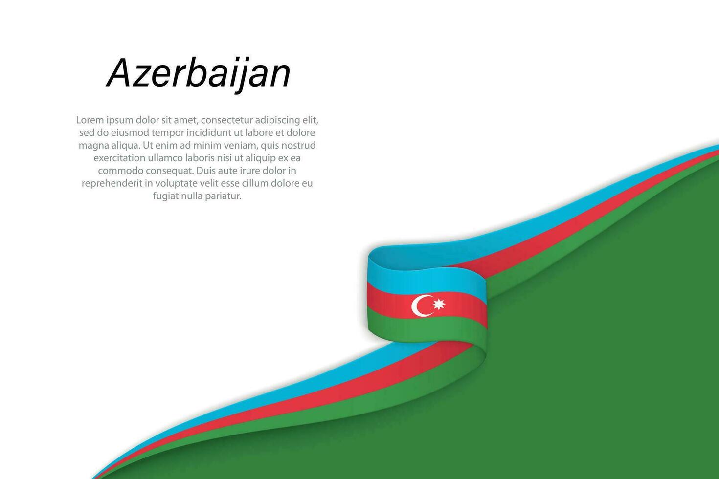 Wave flag of Azerbaijan with copyspace background vector