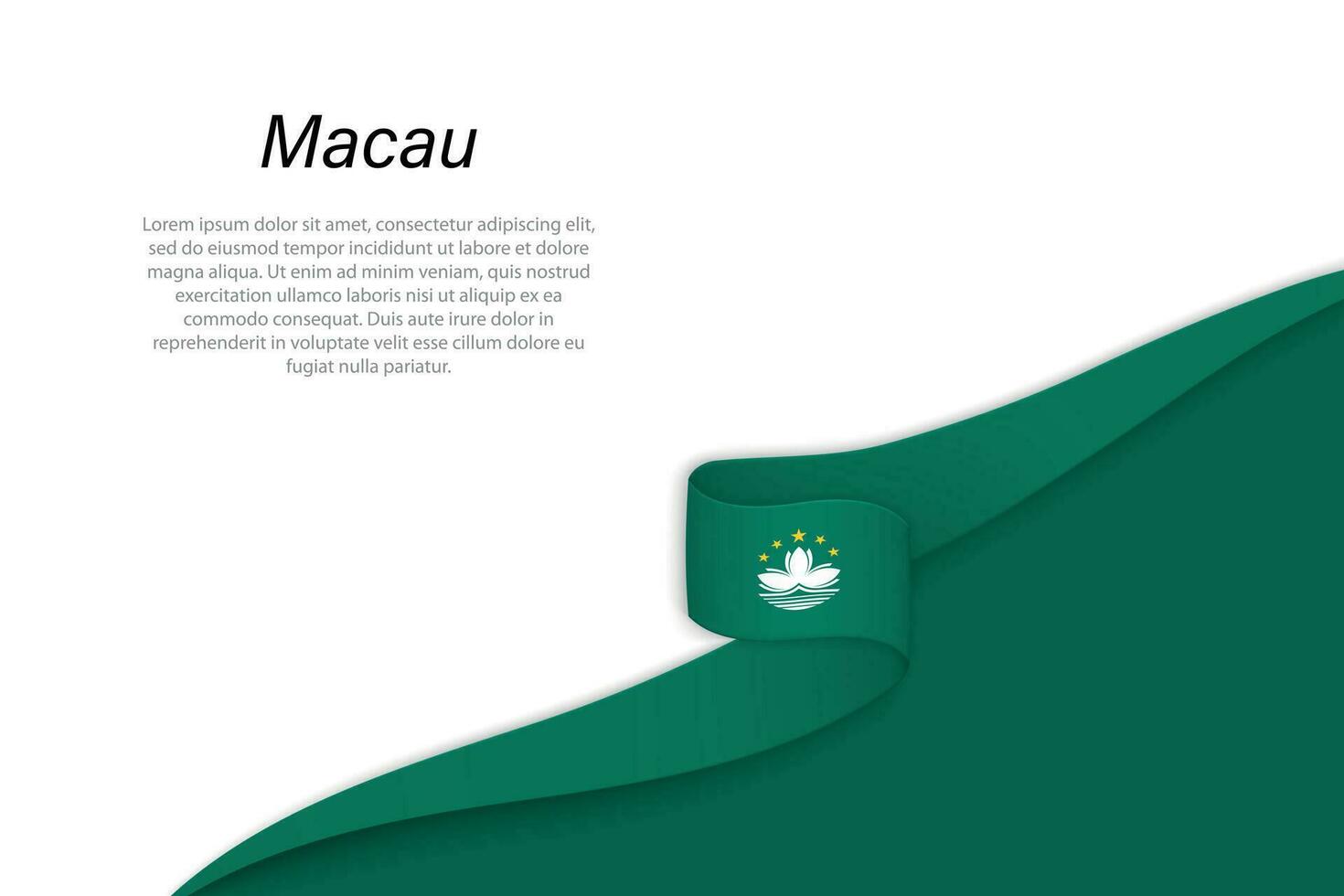 Wave flag of Macau with copyspace background vector