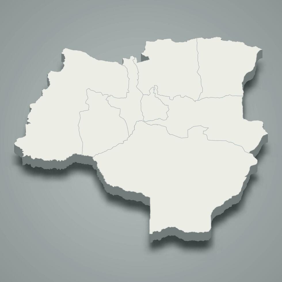 3d isométrica mapa de tabora es un región de Tanzania vector