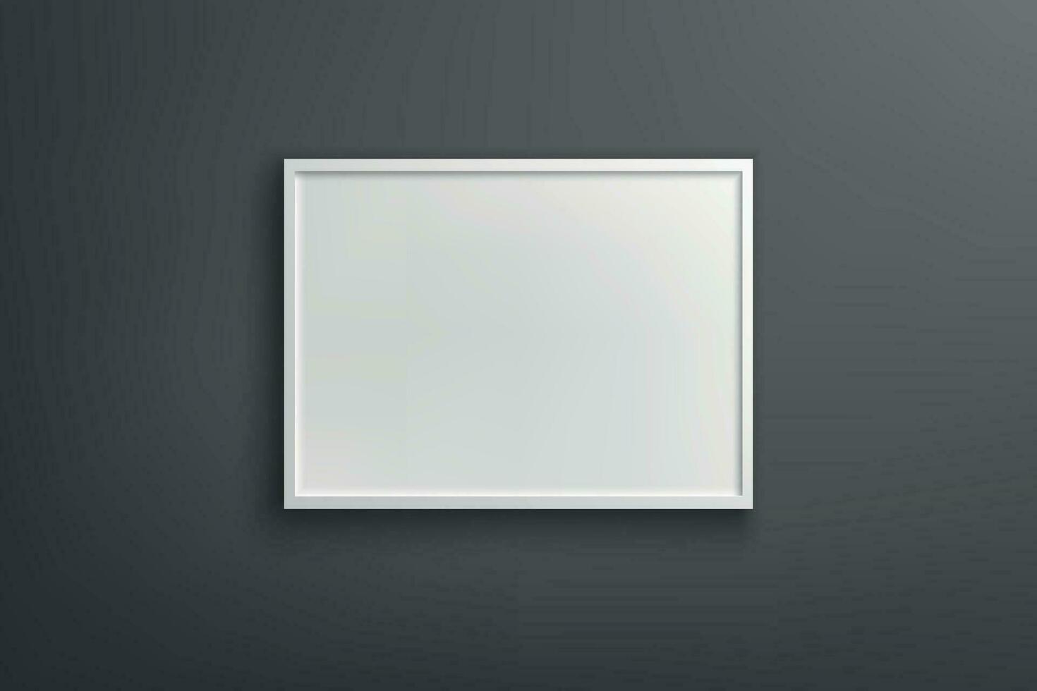 Realistic light box template, billboard sign frame on wall background vector