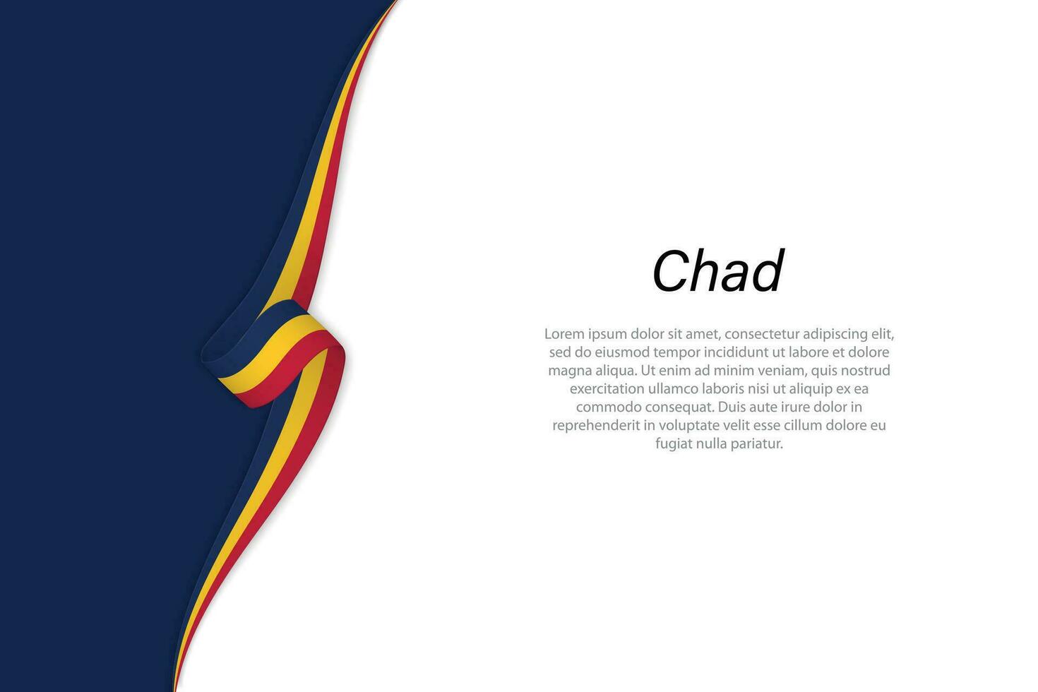 Wave flag of Chad with copyspace background vector