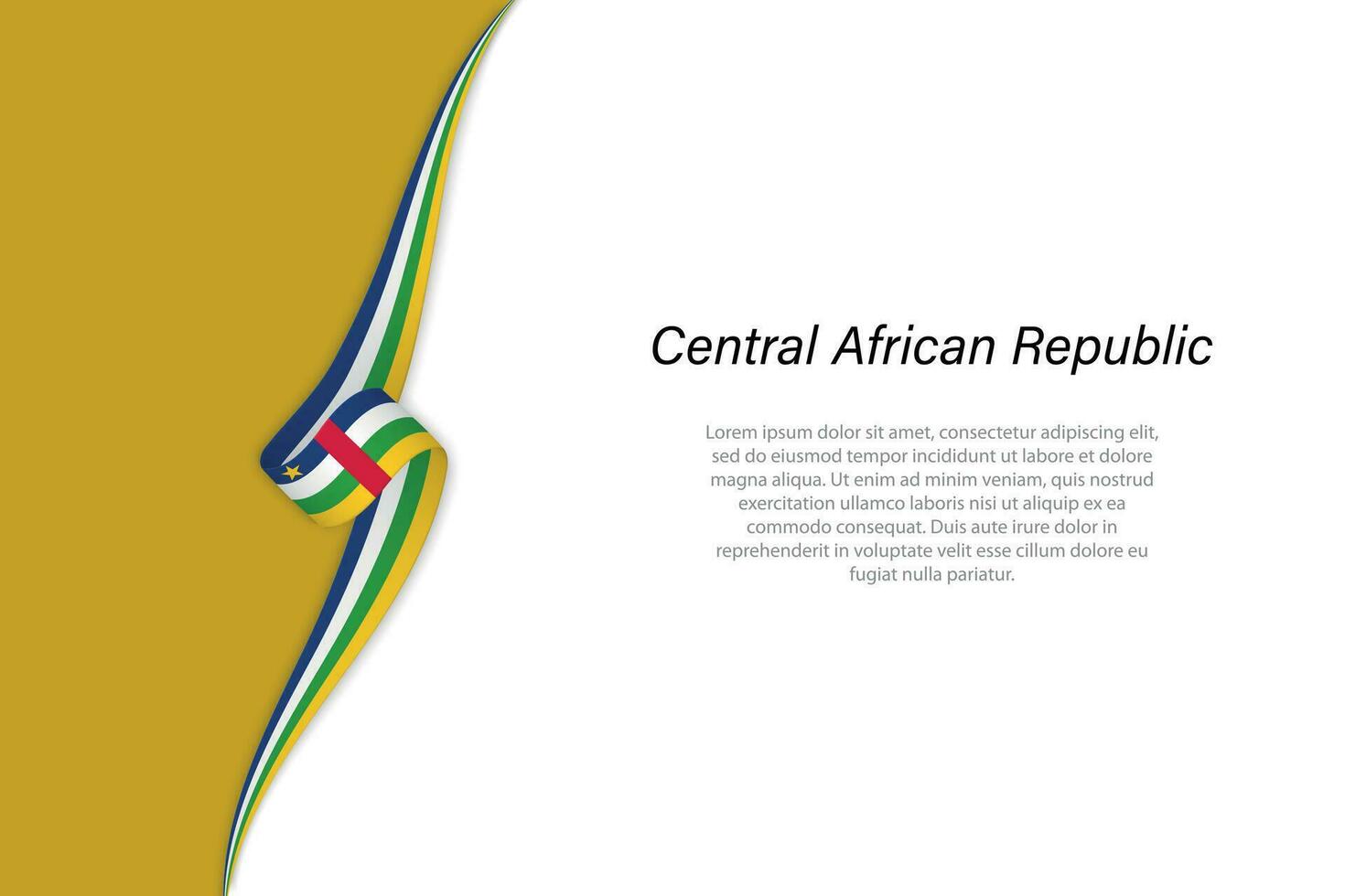 Wave flag of Central African Republic with copyspace background vector