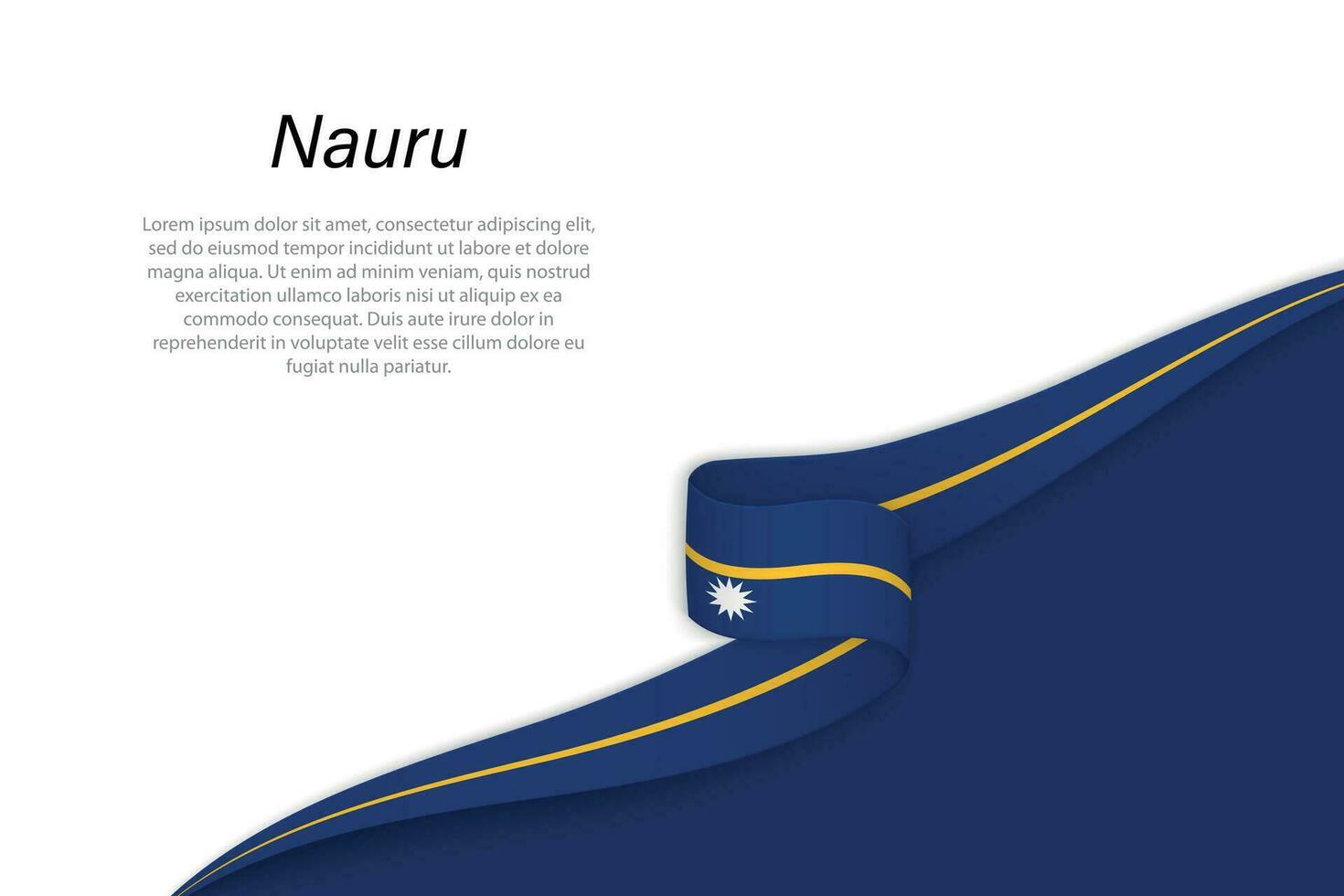 Wave flag of Nauru with copyspace background vector