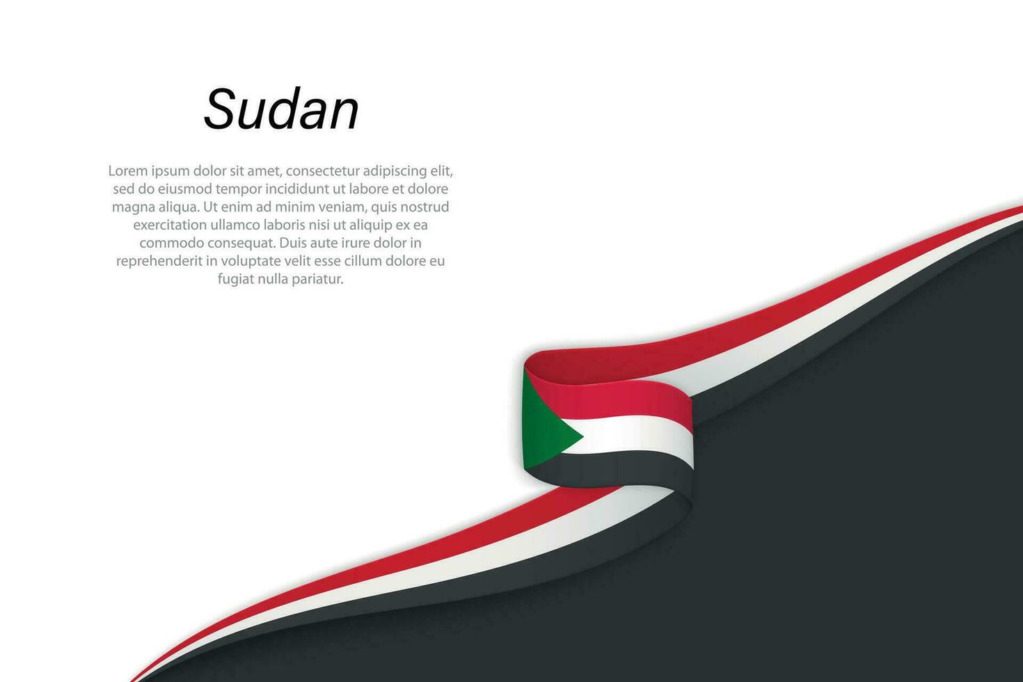 Wave flag of Sudan with copyspace background vector