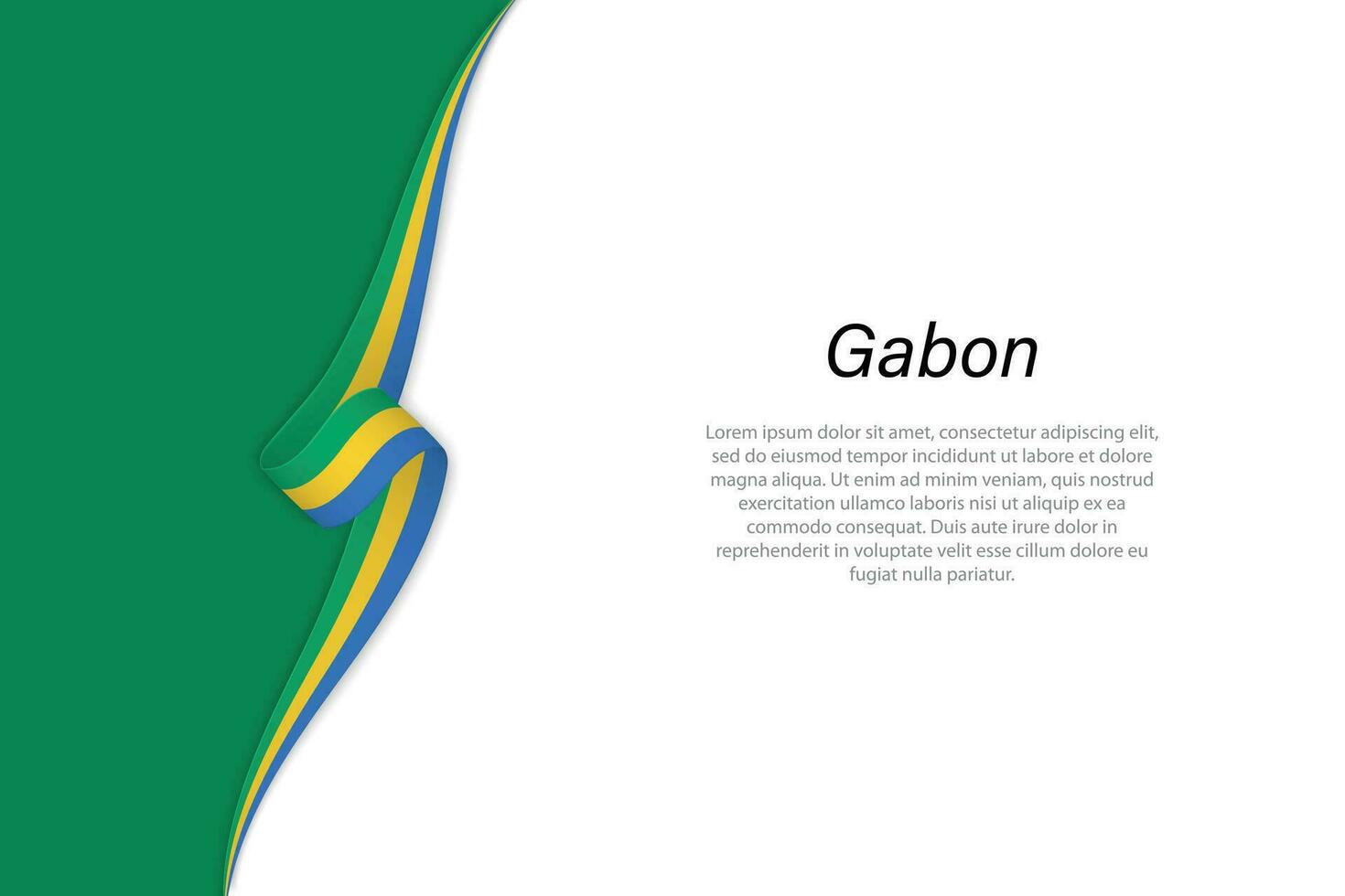 ola bandera de Gabón con copyspace antecedentes vector