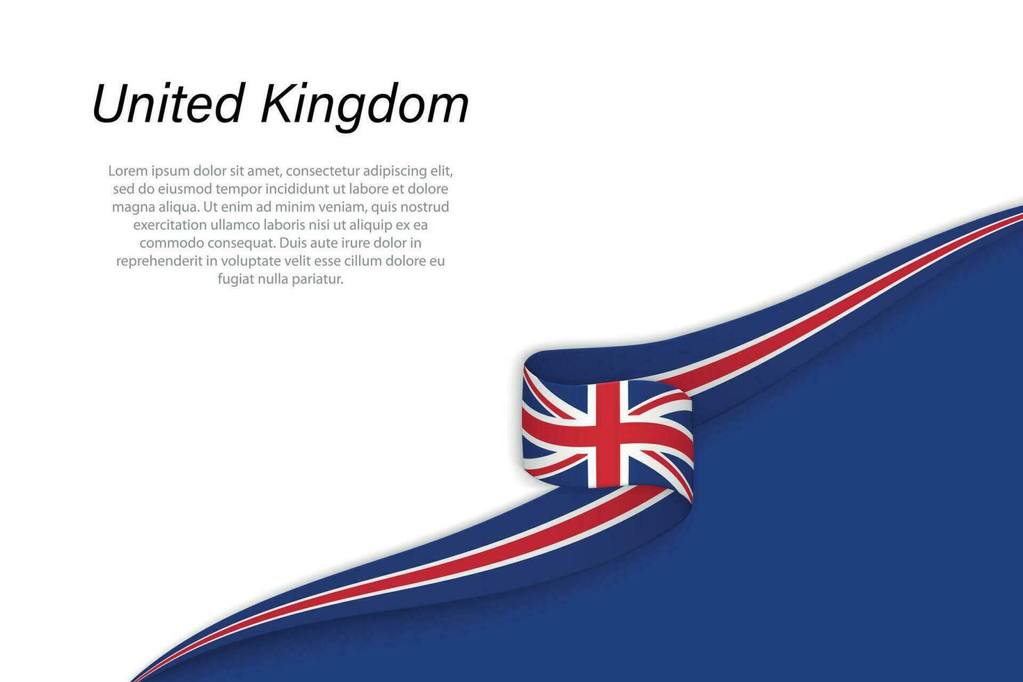 Wave flag of United Kingdom with copyspace background vector