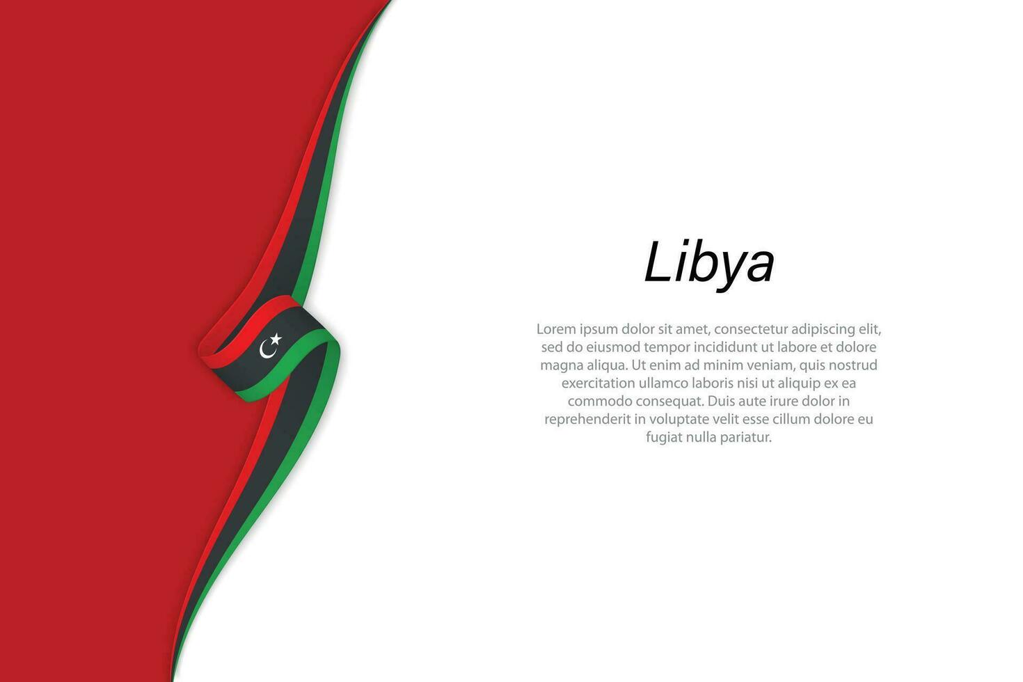 ola bandera de Libia con copyspace antecedentes vector