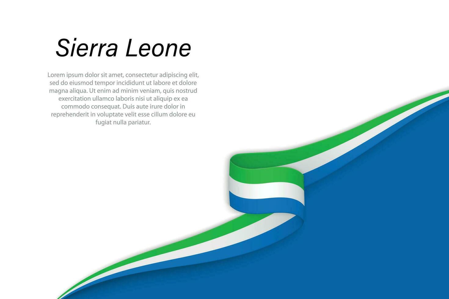 Wave flag of Sierra Leone with copyspace background vector