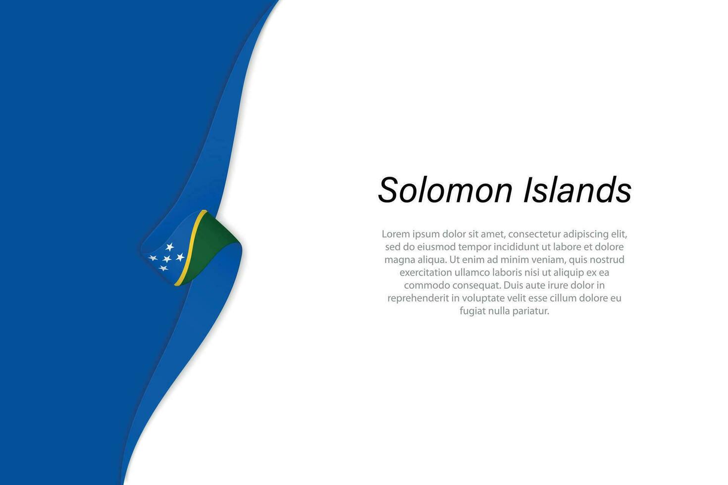Wave flag of Solomon Islands with copyspace background vector