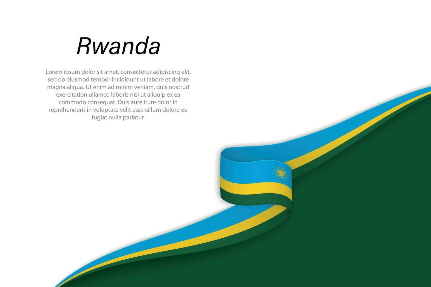 Wave flag of Rwanda with copyspace background vector