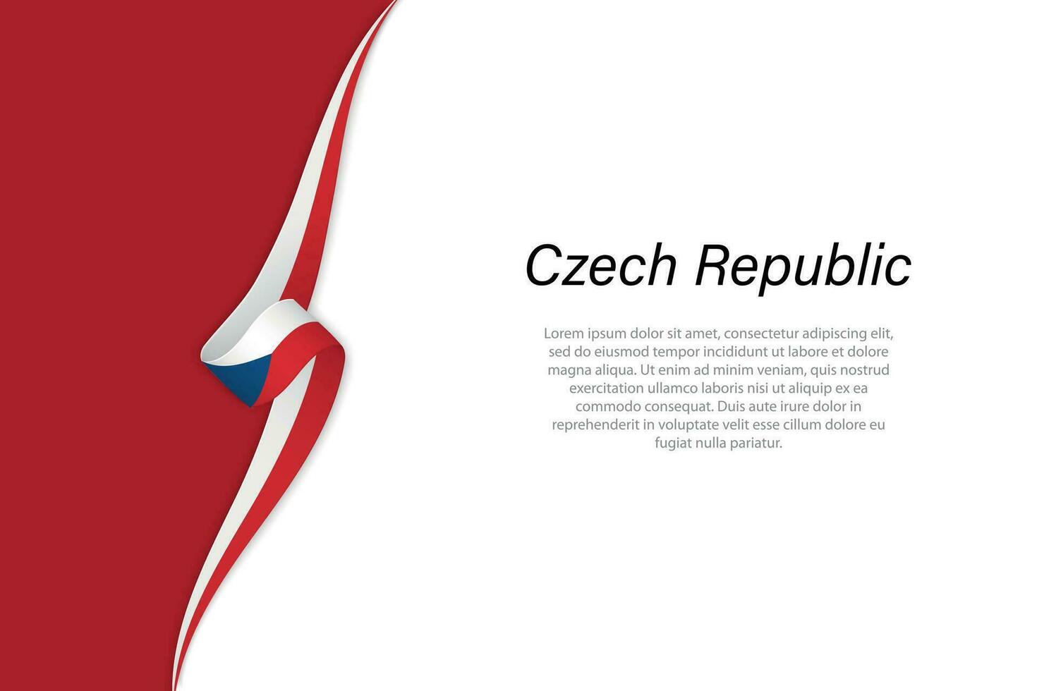 Wave flag of Czech Republic with copyspace background. vector