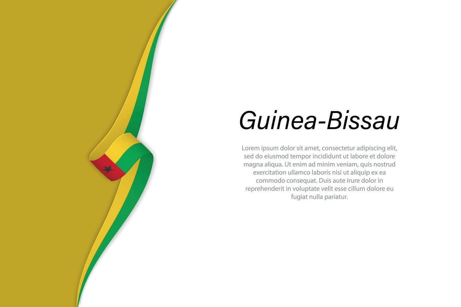 Wave flag of Guinea-Bissau with copyspace background vector