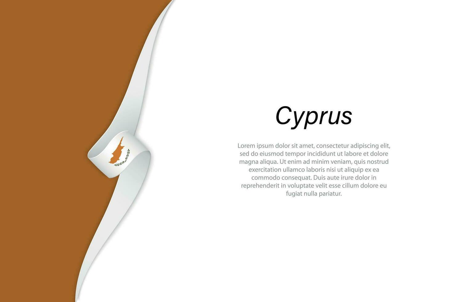 Wave flag of Cyprus with copyspace background. vector