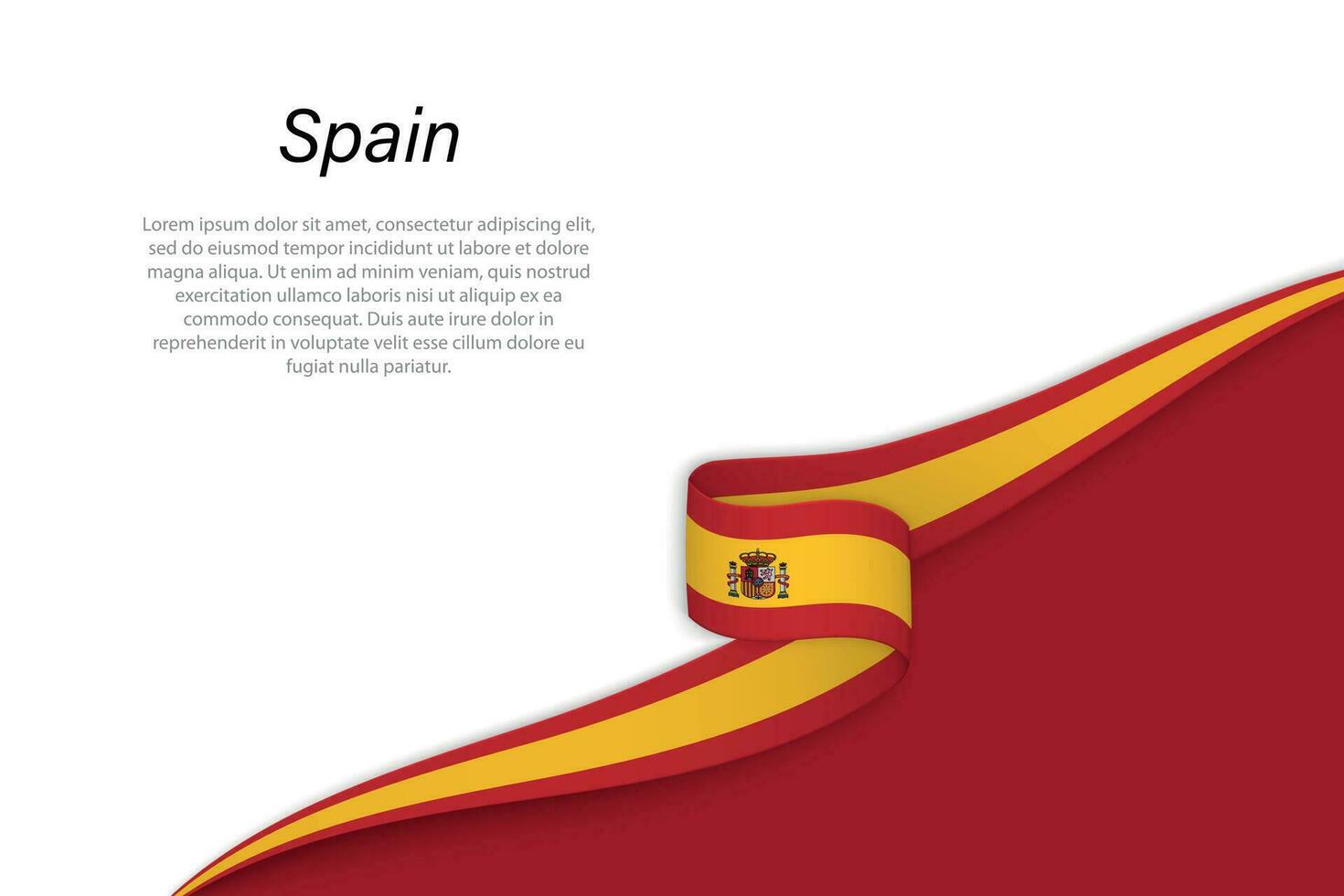 Wave flag of Spain with copyspace background vector