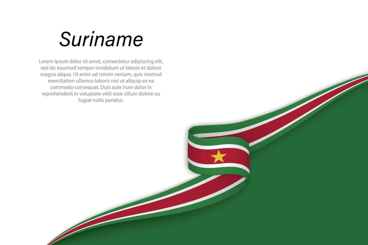 Wave flag of Suriname with copyspace background vector