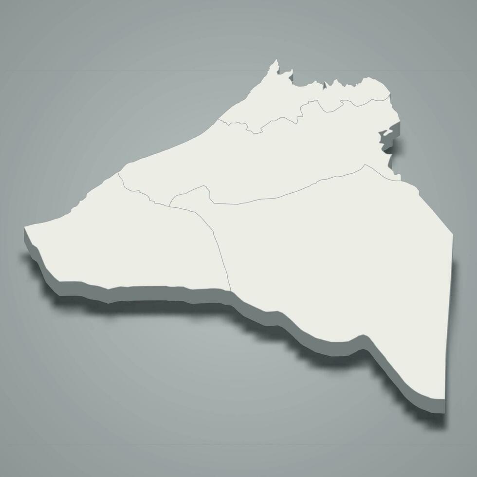 3d isométrica mapa de guelmim-oued sustantivo es un región de Marruecos vector