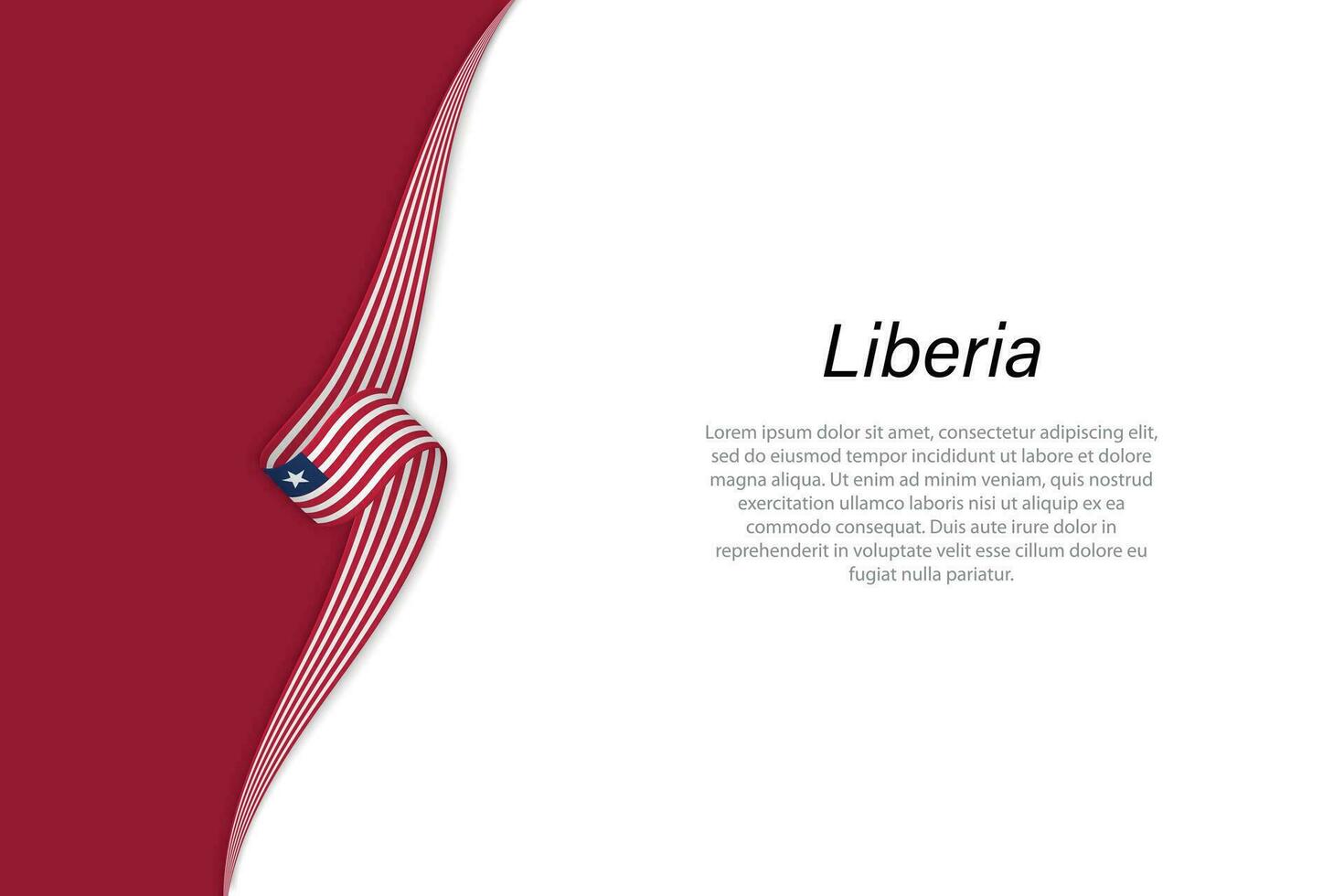 Wave flag of Liberia with copyspace background vector