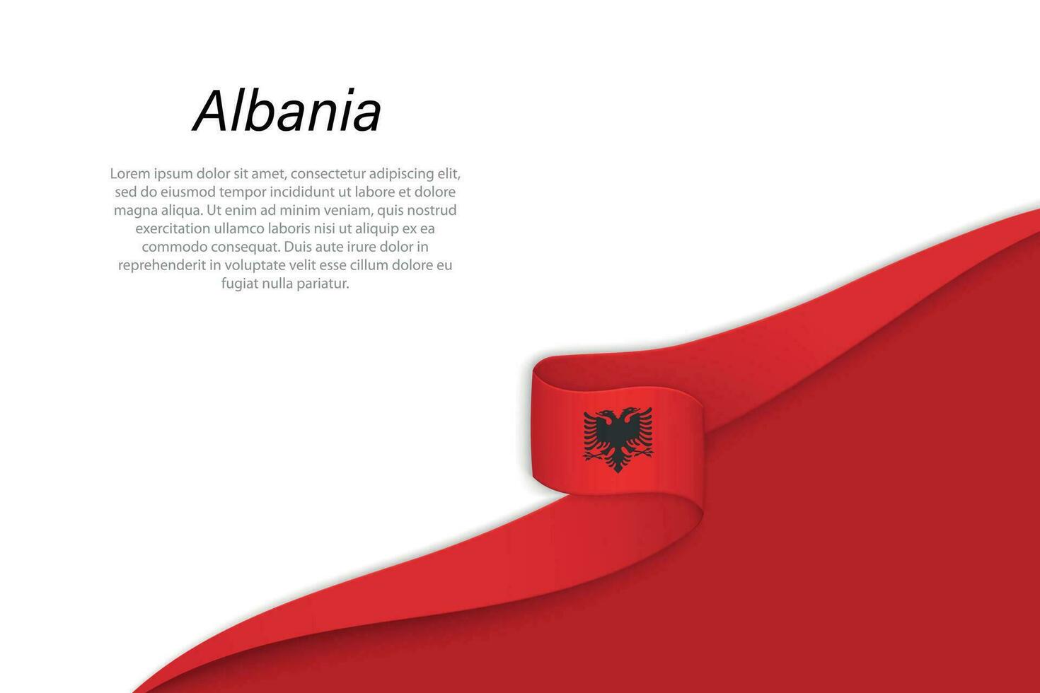 Wave flag of Albania with copyspace background vector