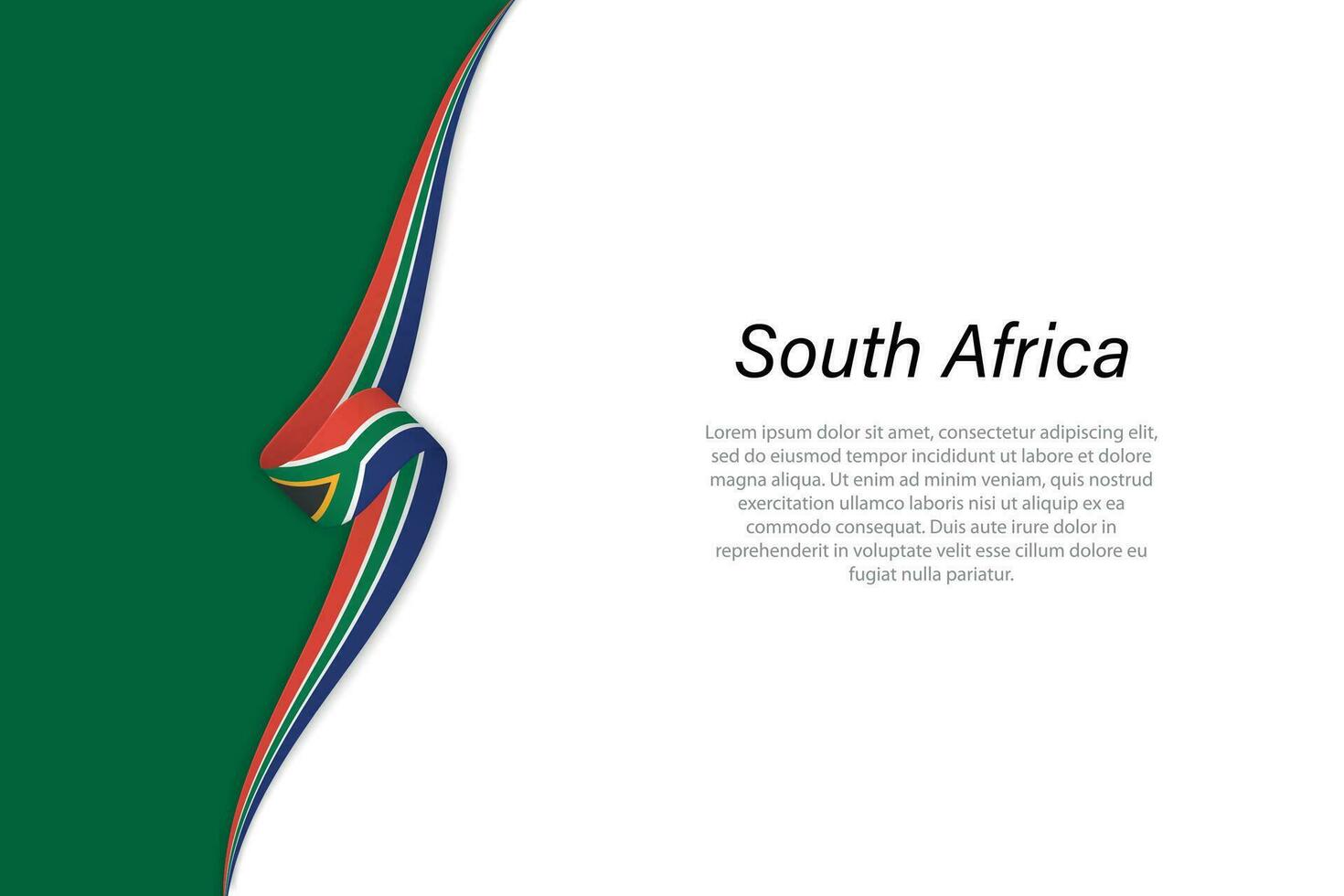 Wave flag of South Africa with copyspace background vector
