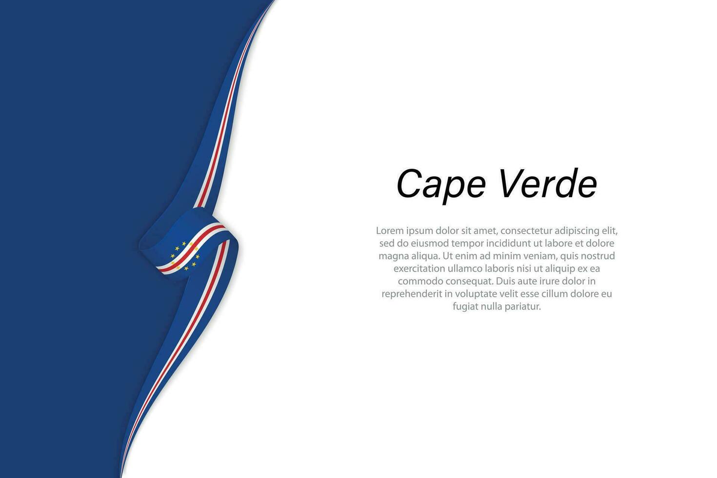 Wave flag of Cape Verde with copyspace background vector