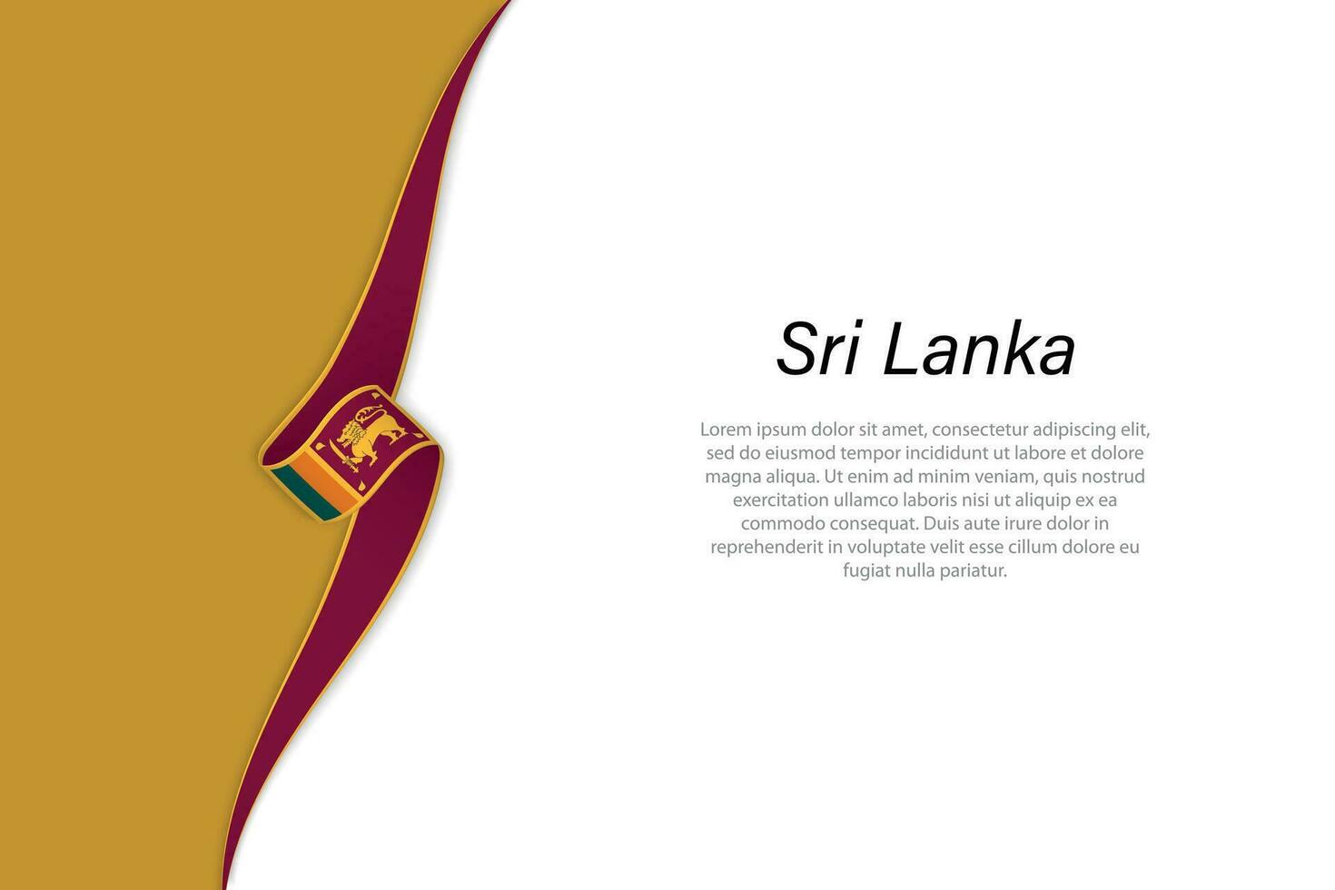 Wave flag of Sri Lanka with copyspace background vector