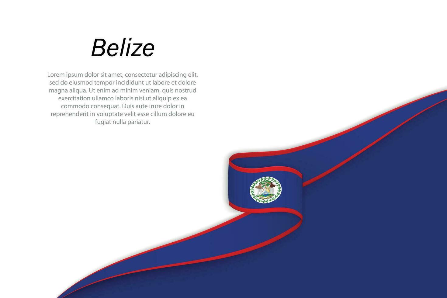 Wave flag of Belize with copyspace background vector