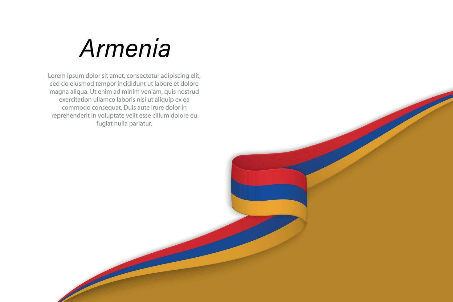 Wave flag of Armenia with copyspace background vector