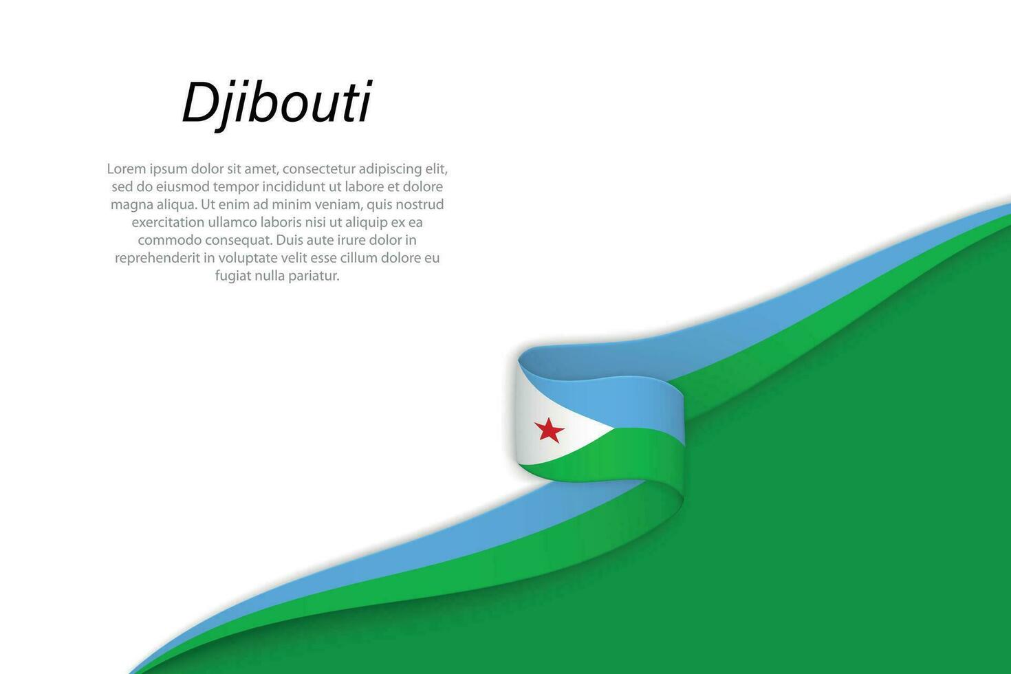 ola bandera de djibouti con copyspace antecedentes vector