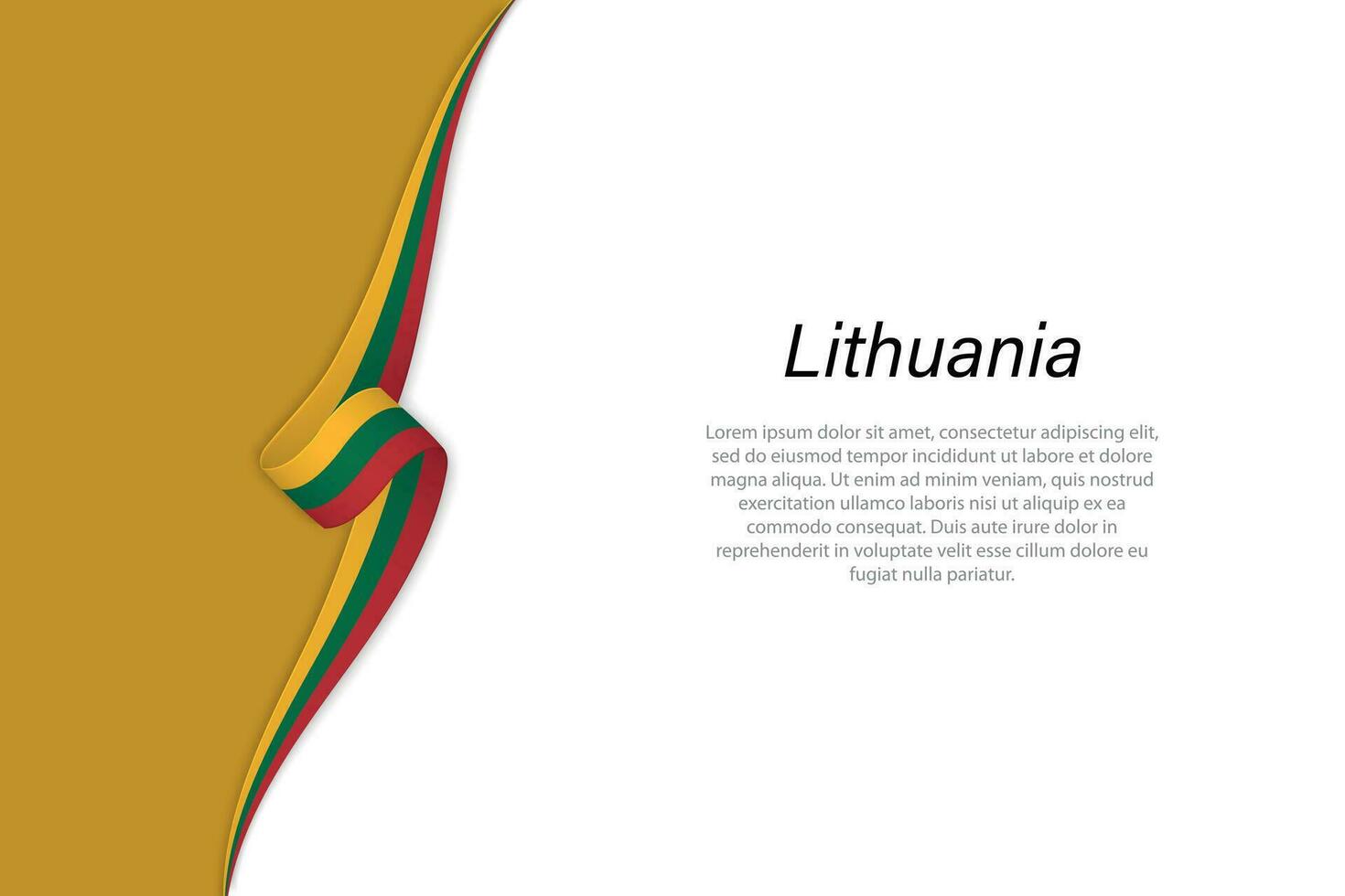 Wave flag of Lithuania with copyspace background. vector