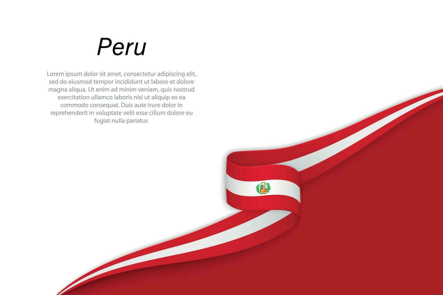 Wave flag of Peru with copyspace background vector