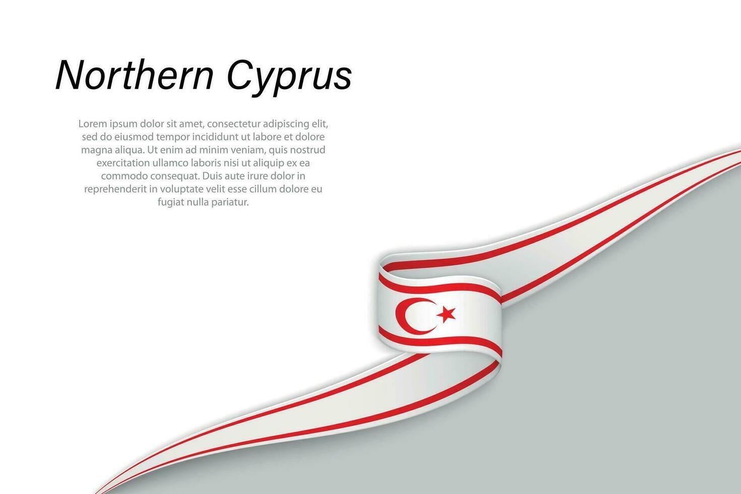 Wave flag of Northern Cyprus with copyspace background vector