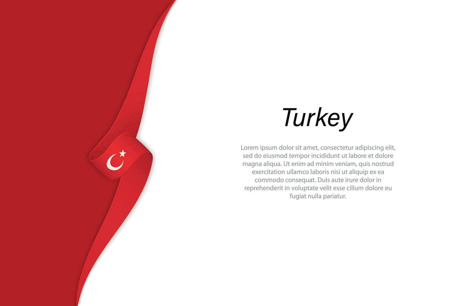 ola bandera de Turquía con copyspace antecedentes. vector