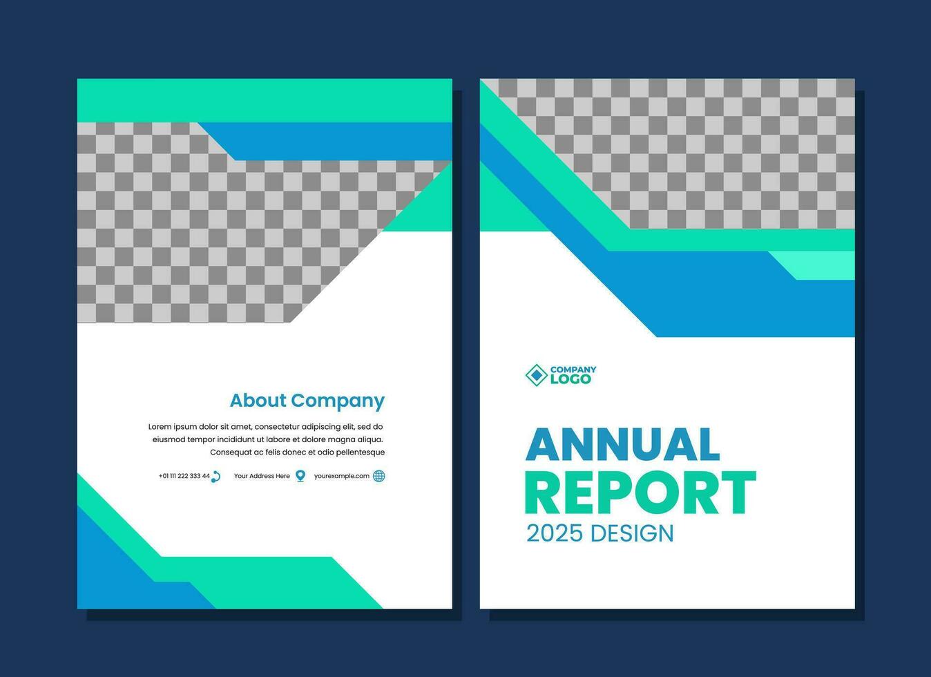 plantilla de diseño de portada de informe anual vector