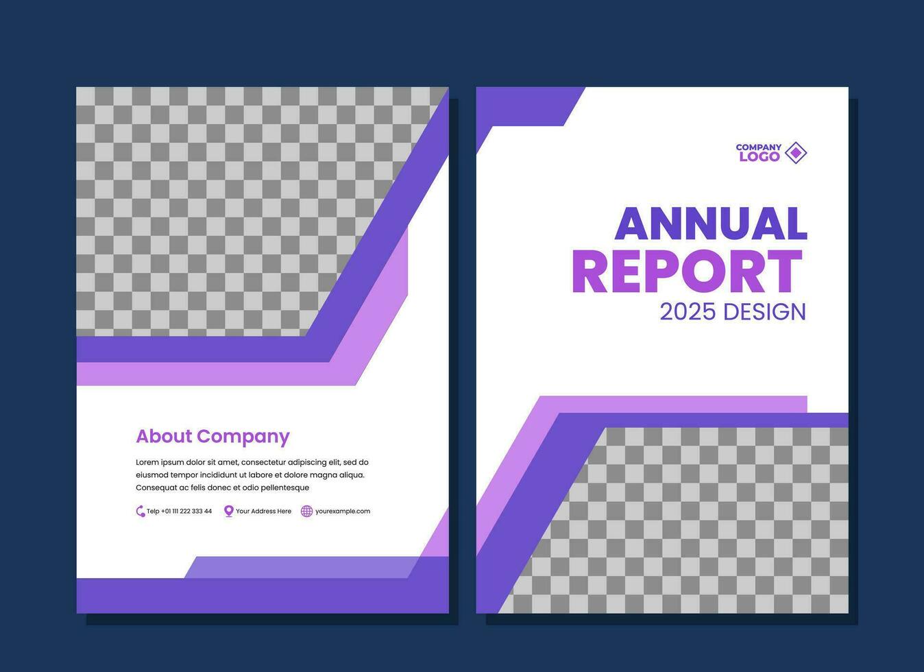 plantilla de diseño de portada de informe anual vector